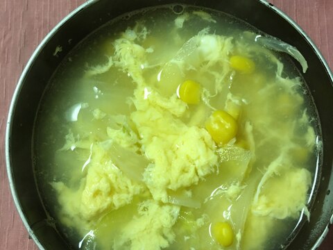 中華風☆コーンと玉ねぎの卵スープ